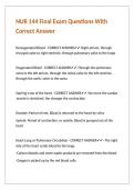 NUR 144 Final Exam Questions With Correct Answers