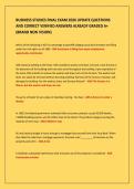 BUSINESS STUDIES FINAL EXAM 2026 UPDATE QUESTIONS&NewLine;AND CORRECT VERIFIED ANSWERS ALREADY GRADED A&plus;&NewLine;&lpar;BRAND NEW VISION&rpar;