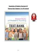 Test Bank for Essentials of Pediatric Nursing&comma; 4th Edition by Theresa Kyle & Susan Carman &vert; Complete Chapter-by-Chapter Q&A &lpar;Chapters 1&ndash;32&rpar; &vert; NCLEX-Style Questions with Verified Answers & Detailed Rationales &vert; Graded A&plus;