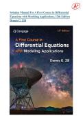 Solution Manual For A First Course in Differential  Equations with Modeling Applications&comma; 12th Edition  Dennis G&period; Zill