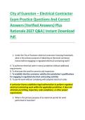 City of Evanston &ndash; Electrical Contractor &NewLine;Exam Practice Questions And Correct &NewLine;Answers &lpar;Verified Answers&rpar; Plus &NewLine;Rationale 2027 Q&A&vert; Instant Download &NewLine;Pdf&period; 