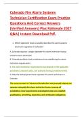 Colorado Fire Alarm Systems &NewLine;Technician Certification Exam Practice &NewLine;Questions And Correct Answers &NewLine;&lpar;Verified Answers&rpar; Plus Rationale 2027 &NewLine;Q&A&vert; Instant Download Pdf