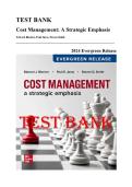 Test Bank &mdash; Cost Management&colon; A Strategic Emphasis&comma; &lpar;2024 Evergreen Release&rpar; &lpar;Blocher&comma; Juras & Smith&rpar; &vert; All Chapters 1-20 Covered&NewLine;
