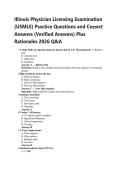 Illinois Physician Licensing Examination &lpar;USMLE&rpar; Practice Questions &ndash; Complete Study Guide & Rationales