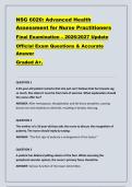 NSG 6020&colon; Advanced Health &NewLine;Assessment for Nurse Practitioners &NewLine;Final Examination &ndash; 2026&sol;2027 Update &NewLine;Official Exam Questions & Accurate &NewLine;Answer  &NewLine;Graded A&plus;&period;