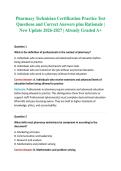 Pharmacy Technician Certification Practice Test Questions and Correct Answers plus Rationale &vert; New Update 2026-2027 &vert; Already Graded A&plus;