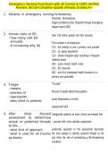 Emergency Nursing Final Exam with all Correct & 100&percnt; Verified Answers &vert;Actual Complete Update &vert;Already Graded A&plus;
