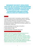 MICROSOFT SECURITY OPERATIONS &NewLine;ANALYST &lpar;SC-200&rpar; EXAM WITH QUESTIONS &NewLine;AND VERIFIED ANSWERS&comma; PLUS DETAILED &NewLine;RATIONALES&sol;EXPERT VERIFIED FOR &NewLine;GUARANTEED PASS 2026&sol;LATEST &NewLine;UPDATE&sol;INSTANT DOWNLOAD PDF