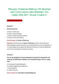 Pharmacy Technician Midterm &vert; 191 Questions and Correct Answers plus Rationale &vert; New Update 2026-2027 &vert; Already Graded A&plus;