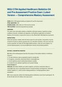 WGU C784 Applied Healthcare Statistics OA and Pre-Assessment Practice Exam &vert; Latest Version &mdash; Comprehensive Mastery Assessment