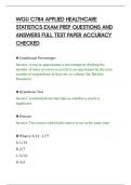 WGU C784 APPLIED HEALTHCARE&NewLine;STATISTICS EXAM PREP QUESTIONS AND&NewLine;ANSWERS FULL TEST PAPER ACCURACY&NewLine;CHECKED&NewLine;