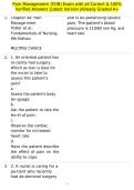 Pain Management &lpar;FON&rpar; Exam with all Correct & 100&percnt; Verified Answers &vert;Latest Version &vert;Already Graded A&plus;