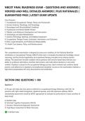 NBCOT FINAL READINESS EXAM &ndash; QUESTIONS AND ANSWERS &vert;&NewLine;VERIFIED AND WELL DETAILED ANSWERS &vert; PLUS RATIONALES &vert;&NewLine;GUARANTEED PASS &vert; LATEST EXAM UPDATE&NewLine;