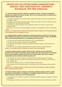 NEVADA &lpar;NV&rpar; COLLECTION AGENCY MANAGER EXAM &NewLine;2026&sol;2027 &vert; REAL QUESTIONS WITH  ANSWERS &&NewLine;RATIONALES &vert; PDF FREE DOWNLOAD