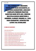 FAA Powerplant Mechanic Knowledge Exam Prep 2026-2027&colon; 265&plus; Practice Questions with Verified Answers & Rationales &vert; Complete Study Guide &vert; Updated per Latest FAA Guidelines &vert; Graded A&plus; &vert; Pass with Confidence