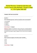 Florida Pharmacy Technician Questions and Correct Answers plus Rationale &vert; Already Graded A&plus; &vert; New Update 2026-2027 