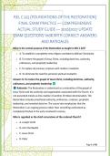 REL C 225 &lpar;FOUNDATIONS OF THE RESTORATION&rpar; &NewLine;FINAL EXAM PRACTICE &mdash; COMPREHENSIVE &NewLine;ACTUAL STUDY GUIDE &mdash; 2026&sol;2027 UPDATE &NewLine;EXAM QUESTIONS 100&percnt; WITH CORRECT ANSWERS &NewLine;AND RATIOALES REL C 225 &lpar;FOUNDATIONS OF THE RESTORATION&rpar; &NewLine;FINAL EXAM PRACTICE &mdash; COMPREHE