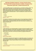 Michigan Building Inspector License Practice Exam&NewLine;Questions With Correct Answers &lpar;Verified  Answers&rpar; Plus&NewLine;Rationales 2026 Q&A &vert; Instant Download Pdf