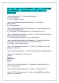NUR 216 &ndash; HEALTH ASSESSMENT EXAM 1 &vert; QUESTIONS&NewLine;AND ANSWERS &vert; 2026 UPDATE &vert; WITH COMPLETE&NewLine;SOLUTIONS