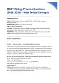 MCAT Biology Practice Questions 2025&ndash;2026 &ndash; Most Tested Concepts Comprehensive Study Guide