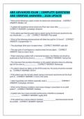 ABO ADVANCED EXAM &vert; COMPLETE QUESTIONS&NewLine;AND VERIFIED ANSWERS &vert; 2026 UPDATE