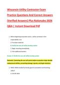 Wisconsin Utility Contractor Exam &NewLine;Practice Questions And Correct Answers &NewLine;&lpar;Verified Answers&rpar; Plus Rationales 2026 &NewLine;Q&A &vert; Instant Download Pdf