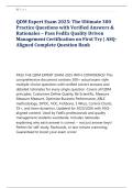 QDM Expert Exam 2025&colon; The Ultimate 300 &NewLine;Practice Questions with Verified Answers & &NewLine;Rationales &ndash; Pass FedEx Quality Driven &NewLine;Management Certification on First Try &vert; ASQ&NewLine;Aligned Complete Question Bank