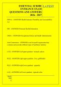 ESSENTIAL SCRIBE &NewLine;ENTRANCE EXAM &NewLine;QUESTIONS AND ANSWERS &NewLine;2026 - 2027 