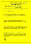 PRIVATE PATROL &NewLine;OPERATOR TEST &NewLine;QUESTIONS AND ANSWERS &NewLine;2026 - 2027 
