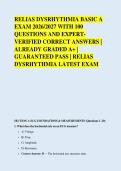 RELIAS DYSRHYTHMIA BASIC A &NewLine;EXAM 2026&sol;2027 WITH 100 &NewLine;QUESTIONS AND EXPERT&NewLine;VERIFIED CORRECT ANSWERS &vert; &NewLine;ALREADY GRADED A&plus; &vert; &NewLine;GUARANTEED PASS &vert; RELIAS &NewLine;DYSRHYTHMIA LATEST EXAM