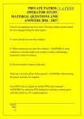 PRIVATE PATROL &NewLine;OPERATOR STUDY &NewLine;MATERIAL QUESTIONS AND &NewLine;ANSWERS 2026 - 2027