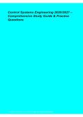 Control Systems Engineering 2026&sol;2027 &ndash; Comprehensive Study Guide & Practice Questions