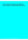 Control Systems Engineering 2026&sol;2027 &ndash; Key Concepts & Components Study Guide