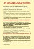 AEPA CONSTITUTION OF THE UNITED STATES & AZ033&period;&NewLine;EXAM 2026 QUESTIONS AND ANSWERS  with explanation
