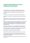 ESCROW MIDTERM STUDY WITH COMPLETE SOLUTIONS