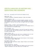 SOUTH CAROLINA US HISTORY EOC QUESTIONS AND ANSWERS