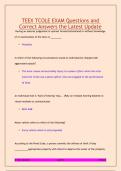 TEEX TCOLE Exam Study Guide&colon; Latest Practice Questions & Correct Answers for Texas Peace Officer Licensing