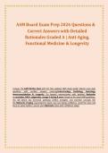 A4M Board Exam Prep 2026 Questions & &NewLine;Correct Answers with Detailed &NewLine;Rationales Graded A &vert; Anti-Aging&comma; &NewLine;Functional Medicine & Longevity 