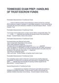 TENNESSEE EXAM PREP HANDLING OF TRUST-ESCROW FUNDS QUESTIONS AND ANSWERS