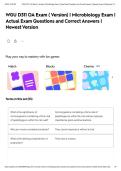 WGU D311 OA Exam &lpar; Version&rpar; &vert; Microbiology Exam &vert; Actual Exam Questions and Correct Answers &vert; Newest Version&NewLine;