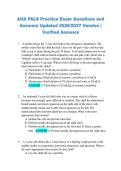 AHA PALS Practice Exam Questions and &NewLine;Answers Updated 2026&sol;2027 Version &vert; &NewLine;Verified Answers 