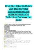  Illinois Class B Non-CDL Midterm Exam 2026&sol;2027 Actual Exam-Style Questions with Detailed Rationales &vert; 100&percnt; Verified &vert; Pass Guaranteed &ndash; A&plus; Graded