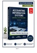 Solutions Manual for Accounting Information Systems&colon; Controls and Processes &lpar;5th Edition&rpar; by Leslie Turner&comma; Andrea Weickgenannt&comma; & Mary Kay Copeland