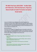 PN 3004 Final Exam 2025&sol;2026 &ndash; Verified Q&A &NewLine;with Rationales&colon; Child Development&comma; Pregnancy&comma; &NewLine;Mental Health & Health Promotion &lpar;Complete &NewLine;Study Guide&rpar; 