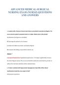 ADVANCED MEDICAL-SURGICAL&NewLine;NURSING EXAM &lpar;NUR242&rpar; QUESTIONS&NewLine;AND ANSWERS