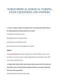 NUR242 MEDICAL-SURGICAL NURSING&NewLine;EXAM 2 QUESTIONS AND ANSWERS