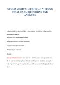 NUR242 MEDICAL-SURGICAL NURSING&NewLine;FINAL EXAM QUESTIONS AND&NewLine;ANSWERS