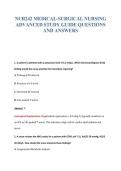 NUR242 MEDICAL-SURGICAL NURSING&NewLine;ADVANCED STUDY GUIDE QUESTIONS&NewLine;AND ANSWERS