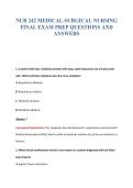 NUR 242 MEDICAL-SURGICAL NURSING&NewLine;FINAL EXAM PREP QUESTIONS AND&NewLine;ANSWERS