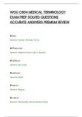 WGU C804 MEDICAL TERMINOLOGY EXAM PREP SOLVED QUESTIONS ACCURATE ANSWERS PREMIUM REVIEW&period;pdf&NewLine;&NewLine;
